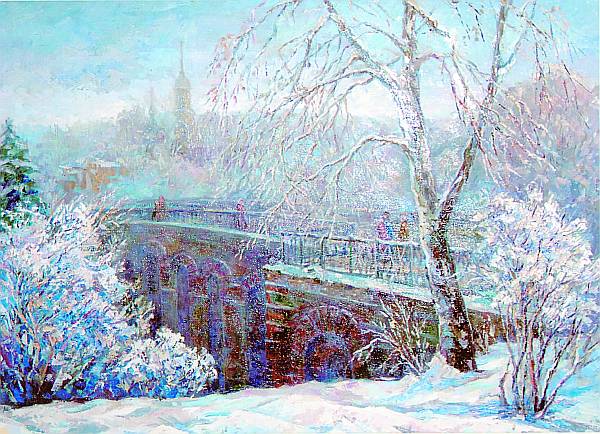 Е. Белова. "Зима в Калуге. Каменный мост"